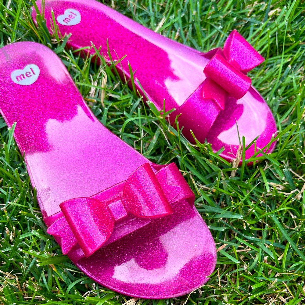 Mel Melissa Women's Pink Bow Slide Sandals